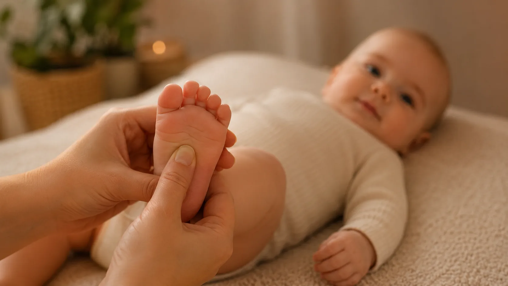 Séance de réflexologie plantaire pour bébé